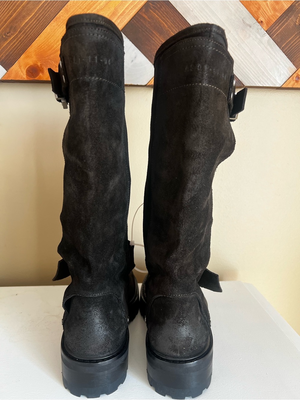 All Saints Tay Biker Suede Boots. Size 8 NWOT - Picture 6 of 10